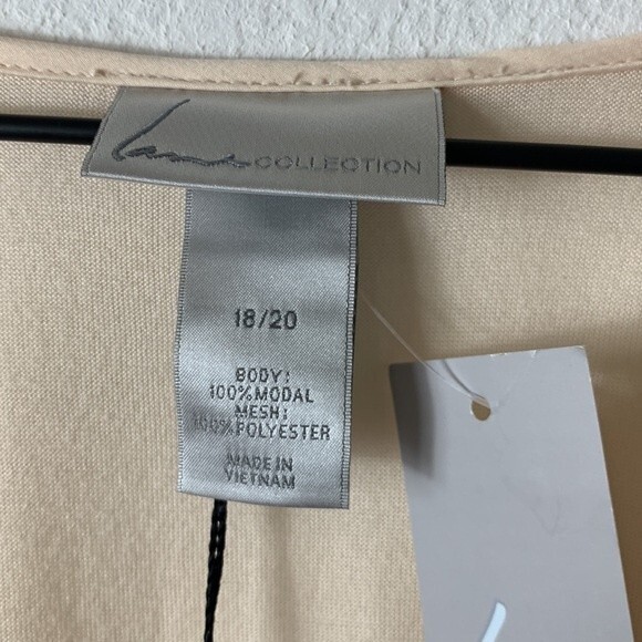 NWT Lane Bryant Champagne Gold Sequin Mesh Modal Short Sleeve Top Plus Sz 18/20 - Picture 3 of 7